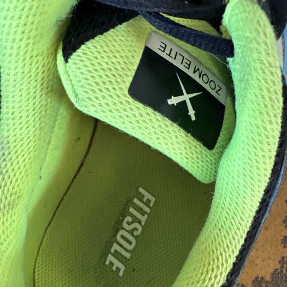 NIB NIKE ZOOM ELITE+ 487981-014 BLACK/WHITE-BLUE GLOW-VOLT SHOES SZ 12 S253 - Picture 8 of 10